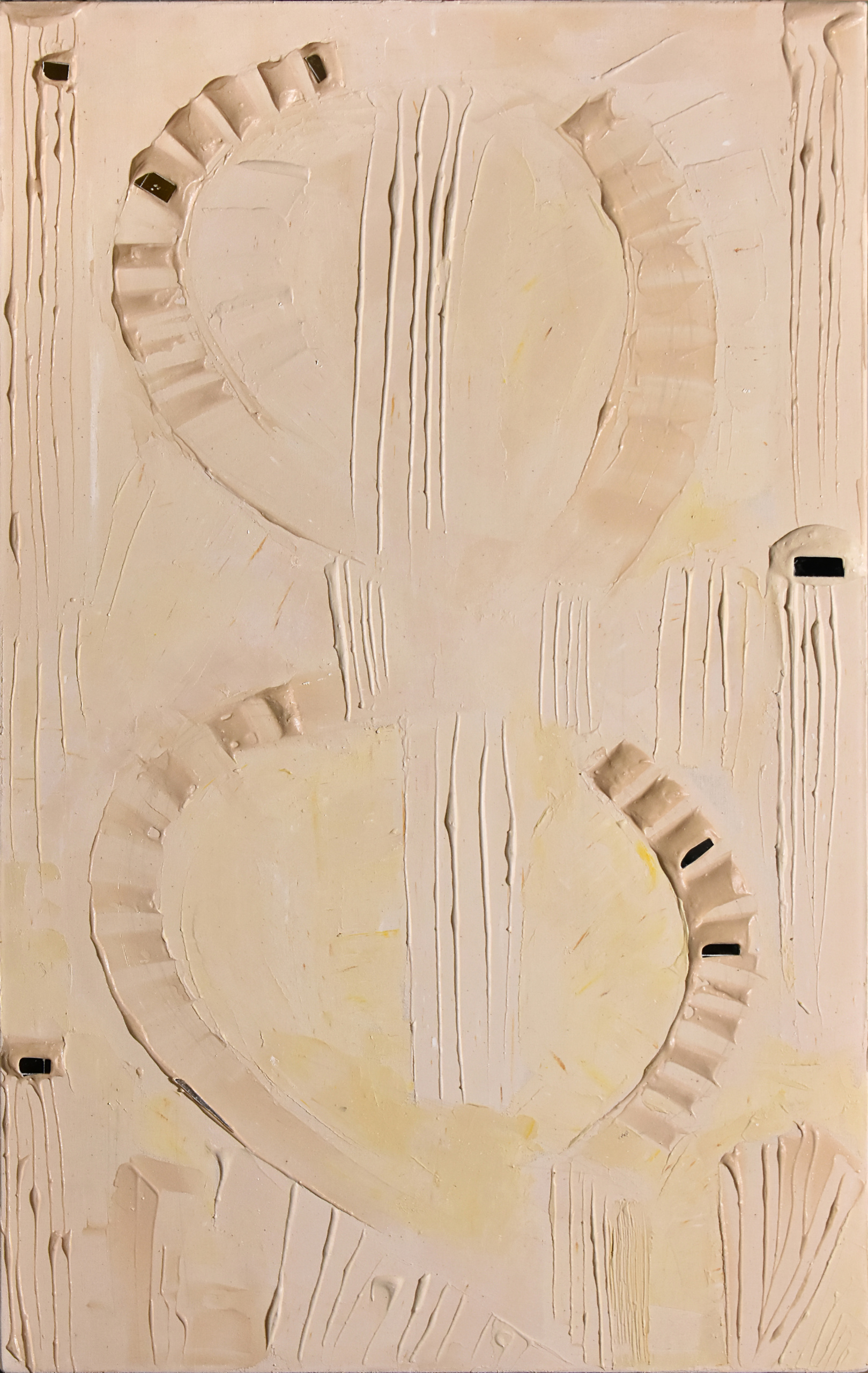 White hues VII, Mirrors, pigment powders, bas-relief elements, mixed technique